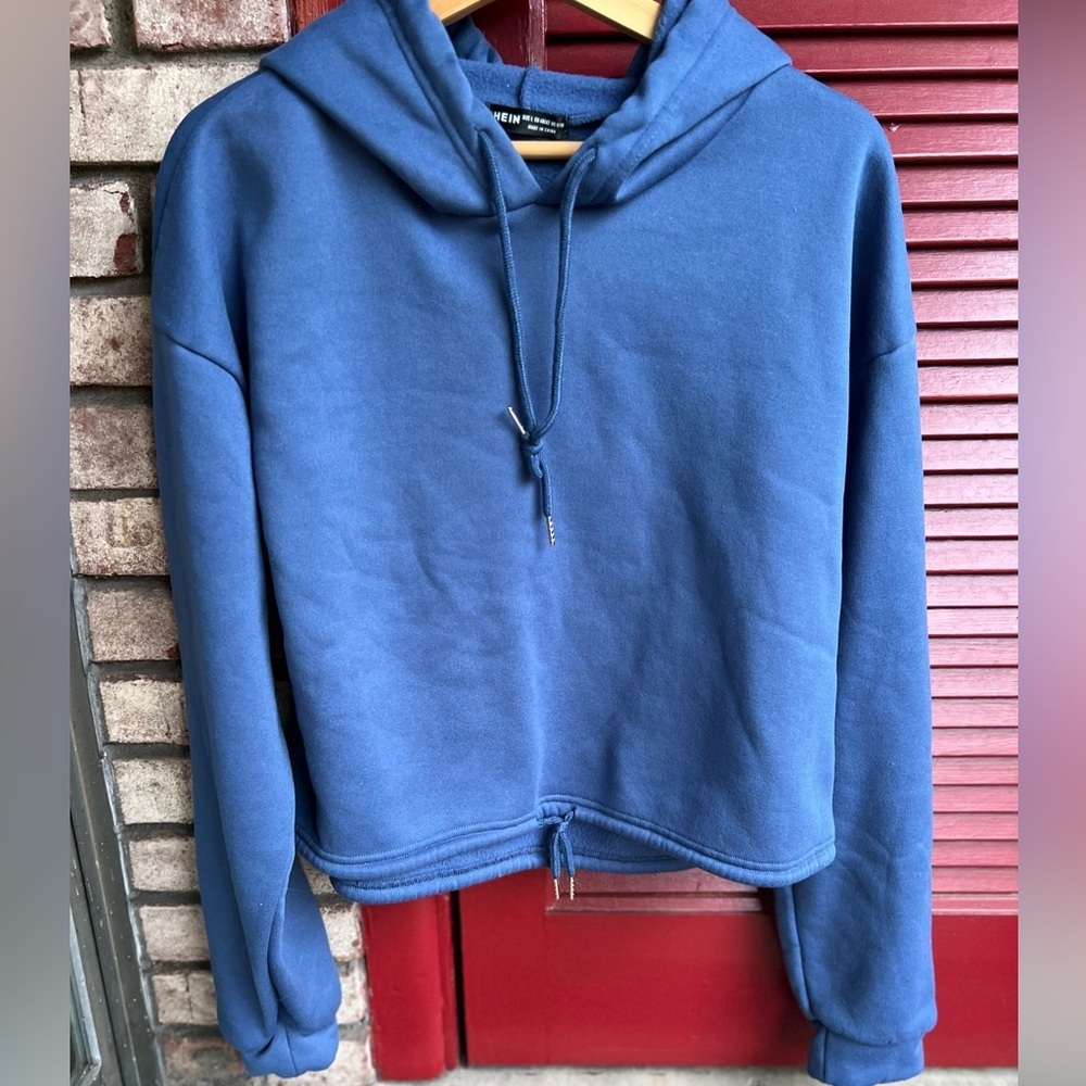 SHEIN drawstring pullover long sleeve large blue hoodie - Women’s - Picture 11 of 12